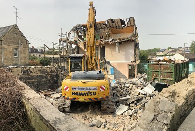 Demolition of residential property, Corsham